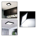 5 Foco Plafon Sobrepuesto Cuadrado 12w Luz Fria B. Negro