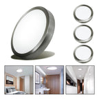 3 Foco Plafon Led Redondo Sobrepuesto 24w Luz Fria Niquel