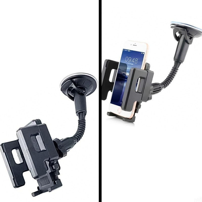 Soporte Celular Auto Rejilla Ventosa Fly Con Brazo Flexible