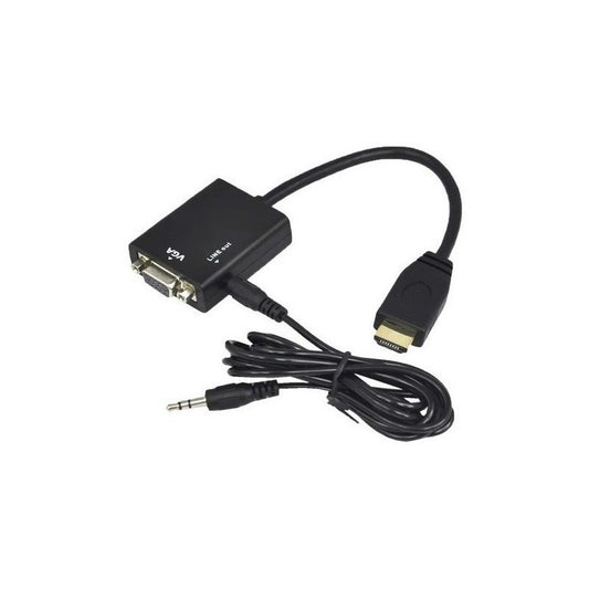 Adaptador Hdmi A Vga Audio 1080p Full Hd Con Cable Auxiliar
