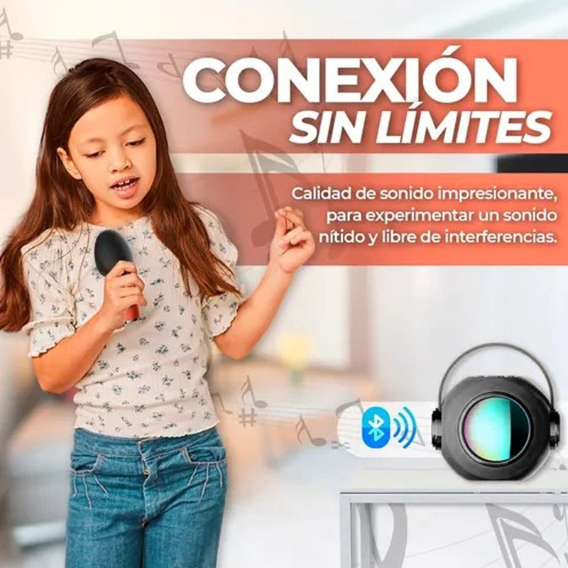 Parlante Con Micrófono 5 Efectos De Voz Bluetooth Luces Rgb