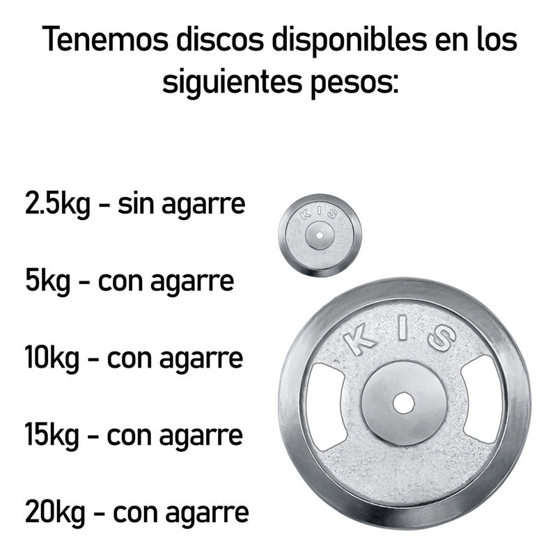 Pack 2 Disco Preolímpico 5 Kg C/u Cromado Profesional Agarre