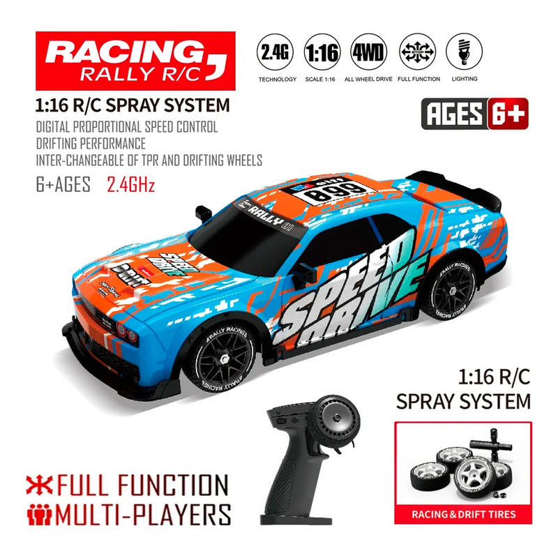 Auto Drift 4x4 C/r Luces Neumáticos Y Frenos De Repuestos