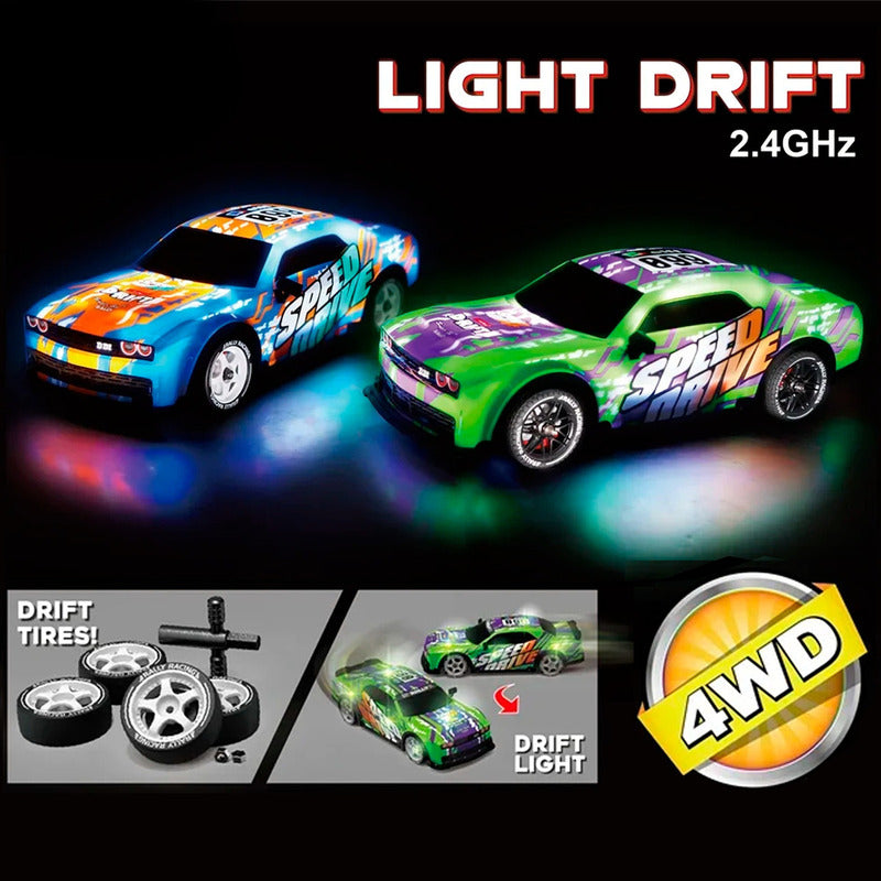Auto Drift 4x4 C/r Luces Neumáticos Y Frenos De Repuestos