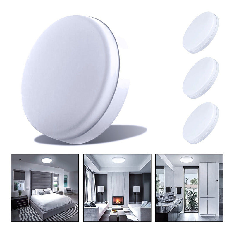 3 Foco Plafon Frameless Led Techo Sobrepuesto 36w Luz Fria