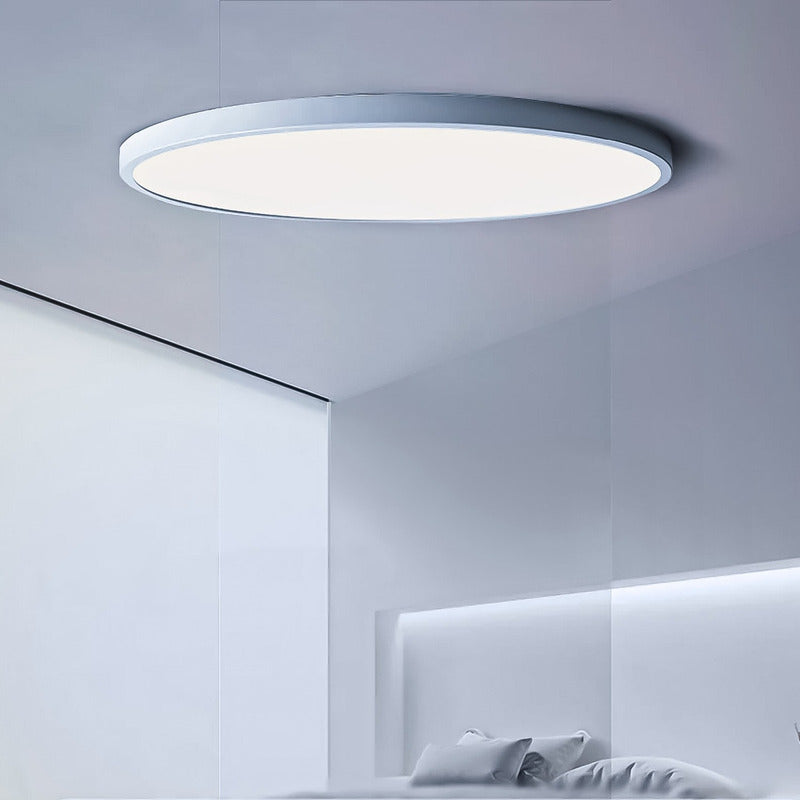 10 Foco Plafon Led Redondo Sobrepuesto 18w Luz Fria Niquel
