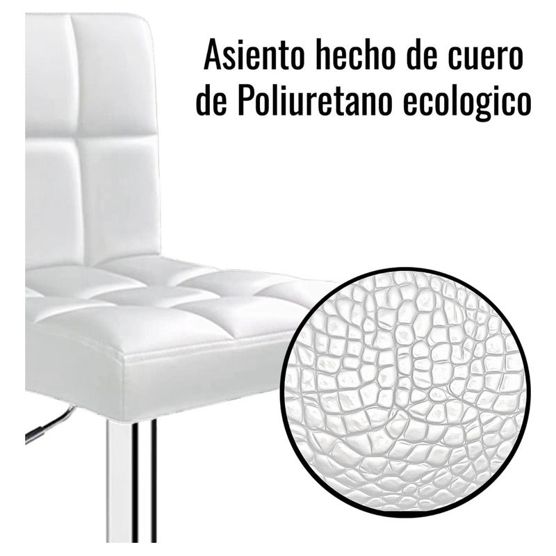 Silla Piso Bar Taburete Respaldo Ecocuero Altura Acolchados