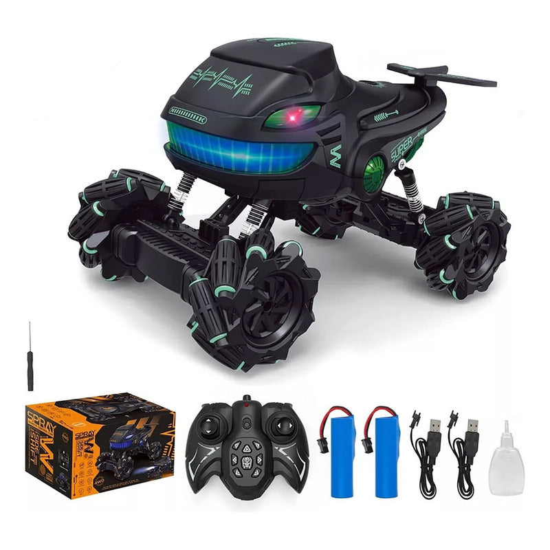 Auto A Control Remoto Monster Truck Lanza Agua Drift Luces