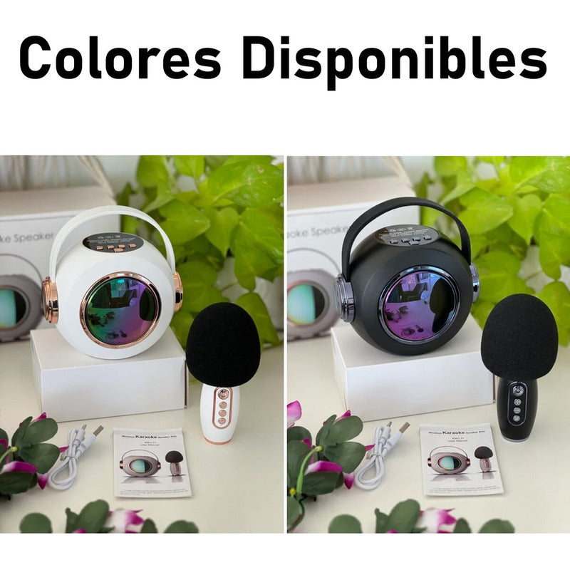 Parlante Con Micrófono 5 Efectos De Voz Bluetooth Luces Rgb