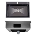 Lavaplatos 55x45cm De Acero Inoxidable Con Grifo Dual Con Accesorios