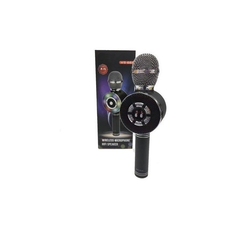 Microfono Karaoke Con Bluetooth Y Parlante Incluye Luces