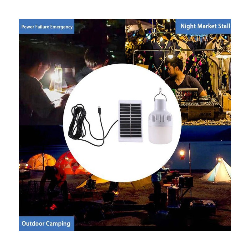 Ampolletas Led Con Panel Solar Usb Recargable Sf-115