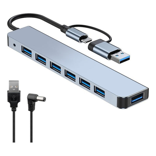 Hub Usb 7 Puertos 3.0 Tipo C Alta Velocidad 5gbps Energizado