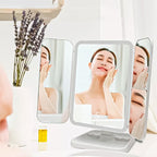 Espejo Maquillaje Profesional 22 Led Aumento Plegable Grande