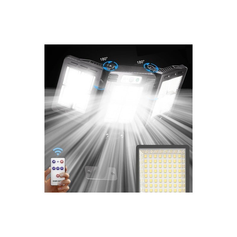 Foco Solar Led Sensor Movimiento Control Plegable Triple