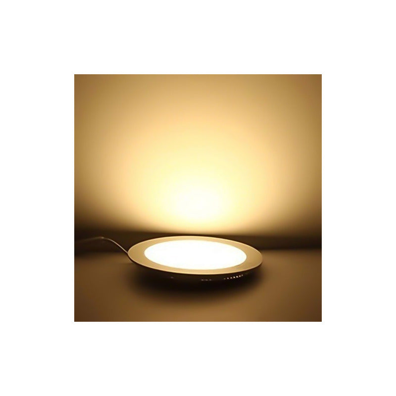 Pack 5 Foco Panel Plafon Led Embutido Redondo 18w Luz Calida