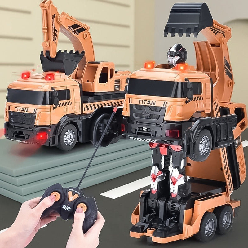 Auto A Control Remoto Transformer Robot Excavadora