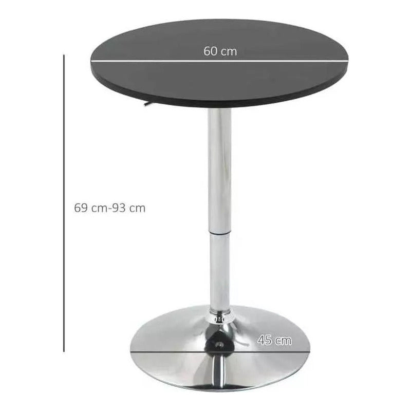 Pack 2 Mesa Bar Altura Ajustable 60x93cm Diámetro Comedor