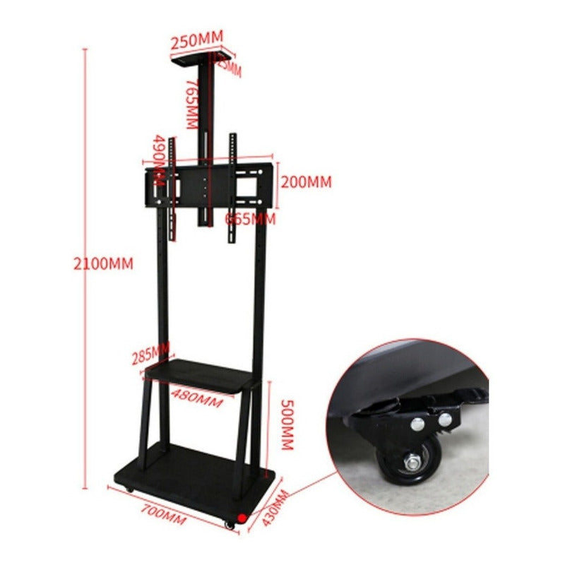 Soporte Tv Base Pedestal Rueda Televisor 32 A 75p Pulgadas