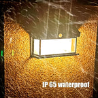 6 Farol Solar Aplique Pared 2 Ampolletas Led Sensor Luz Calida Jardin