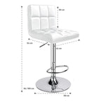 2 Silla Piso Bar Taburete Respaldo Ecocuero Altura Acolchado