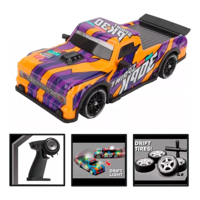 Auto Drift 4x4 C/r Luces Neumáticos Y Frenos De Repuestos