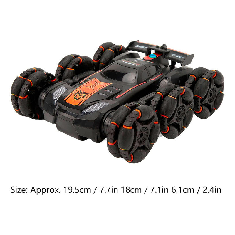 Auto De Acrobacia Rc Stunt Car 6 Ruedas Luz Sonido 2.4ghz