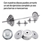 Disco Preolímpico 15kg Cromado Pesas Profesional Con Agarres
