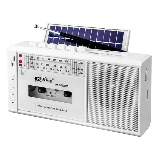 Radio Cassette Solar Bluetooth Am/fm Mp3 Sd Usb Recargable