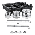 Set De Mancuernas Acero Ajustable 30Kg Con Maletín