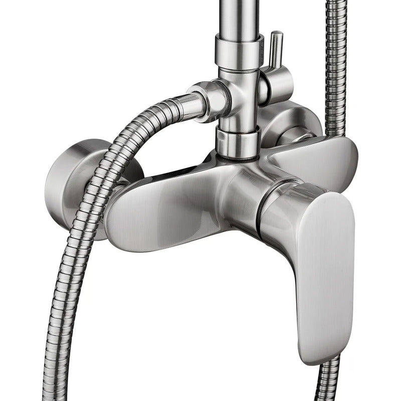 Columna De Ducha Acero Inoxidable Redondo 2 Salidas De Agua