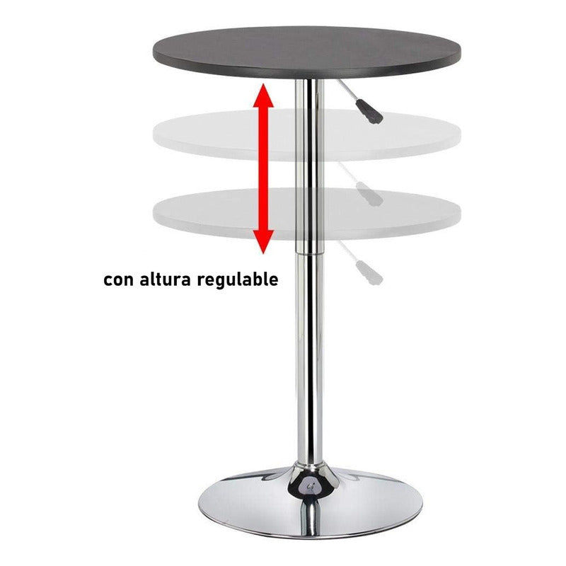 Pack 2 Mesa Bar Altura Ajustable 60x93cm Diámetro Comedor