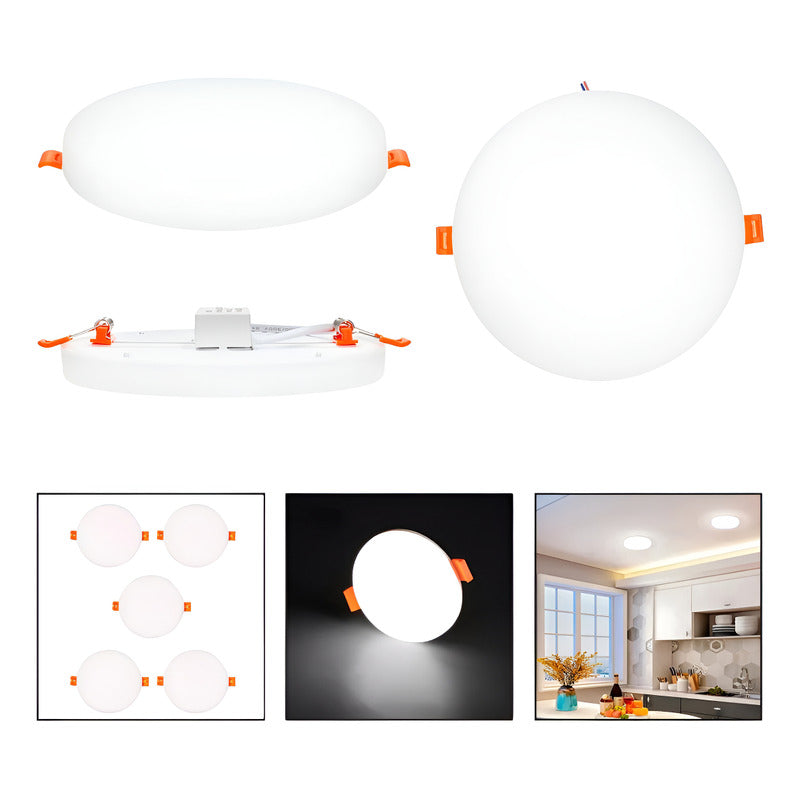Pack 10 Foco Plafon Embutido 36w Sin Bordes Redondo Luz Fria