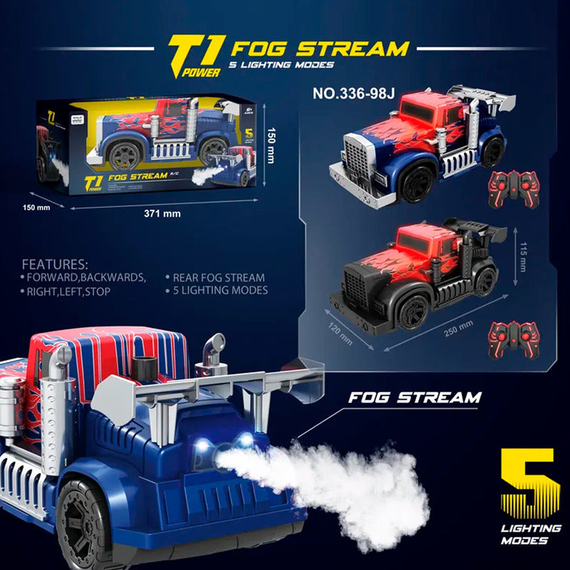 Auto A Control Remoto Camion Lanza Humo Power Optimus