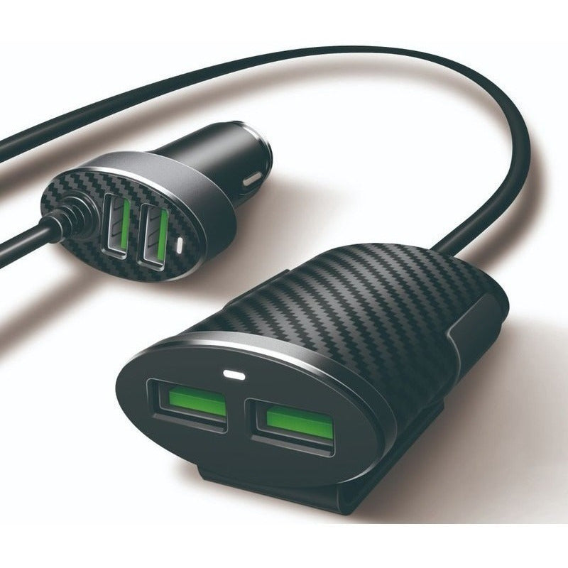 Cargador Usb Auto Con Alargador 4 Puertos 1 Metro Ea27
