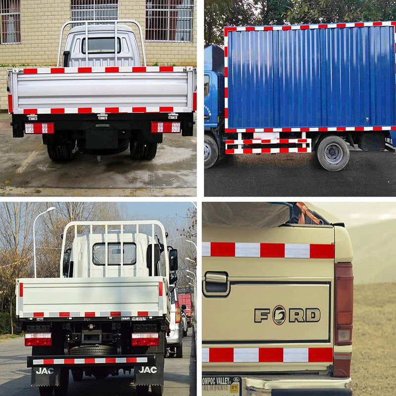 Cinta Reflectante Bicolor Plana Blanco Rojo 5cm X 25 Mts