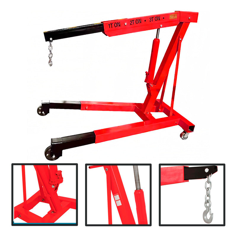 Tecle Grua Pluma Hidraulico 3 Toneladas Desmontable Auto