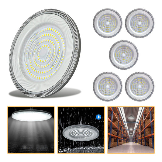 5 Foco Plafon 400w Ip65 Industrial Techo Campana Luz Fría
