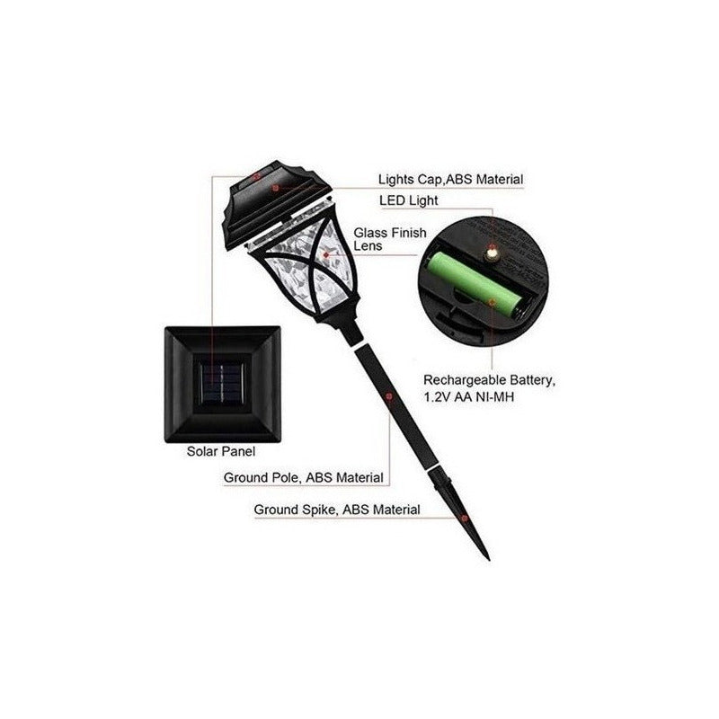 Pack 4 Luces Solares Jardin Estaca Con Sensor Estilo Ingles