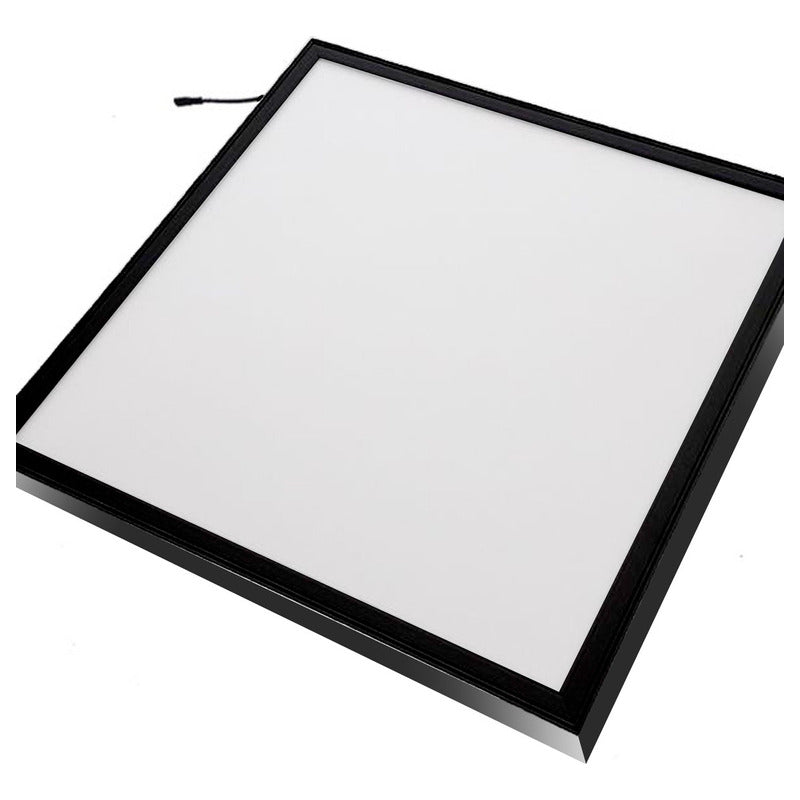6 Panel Led 60x60cm Sobrepuesto Cuadrado 48w Luz Fría Negro