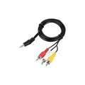 Cable Auxiliar A Rca 3x1 Aux 3.5mm De Audio Y Video 1.5mtr