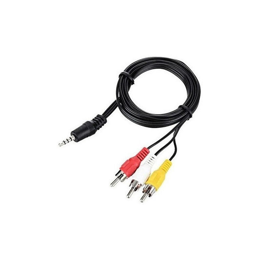 Cable Auxiliar A Rca 3x1 Aux 3.5mm De Audio Y Video 1.5mtr