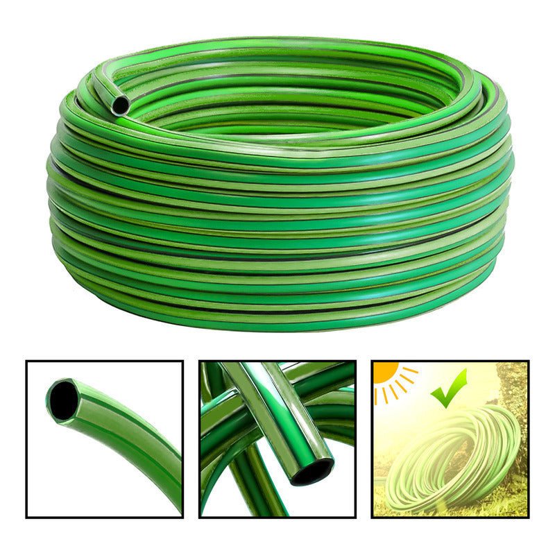 Manguera Riego Verde 100m 1/2 1.7mm Reforzada Proteccion Uv