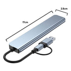 Hub Usb 7 Puertos 3.0 Tipo C Alta Velocidad 5gbps Energizado