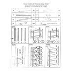 2 Estantes Metalico 180x90x40 Oficina Organizador Plateado
