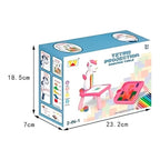 Mesa 2 En 1 Proyector Dibujo Didactica Juego Tetris Unicornio