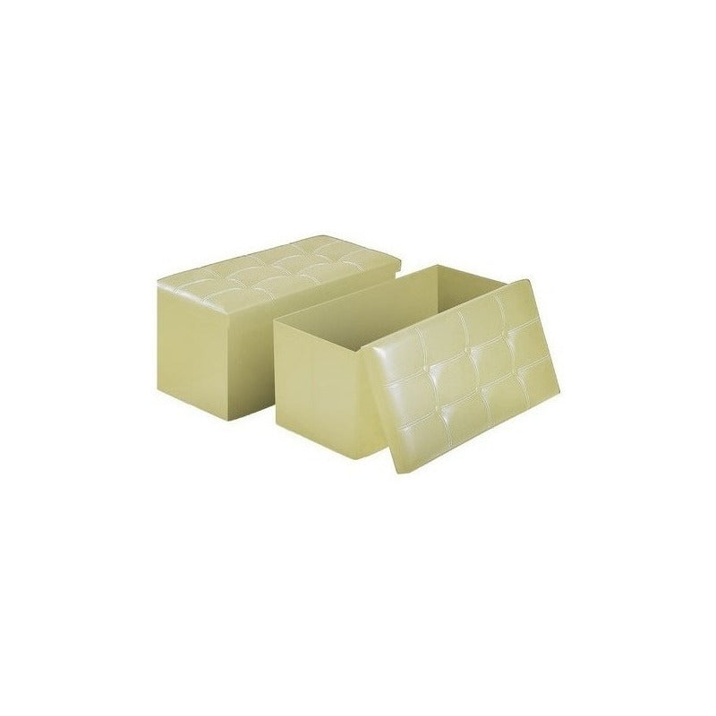 Puff Baul Silla Plegable Ecocuero Organizador 38cm X 76cm