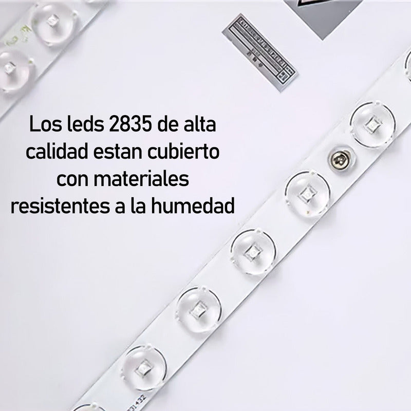 3 Foco Plafon Led Redondo Sobrepuesto 36w Luz Fria Madera