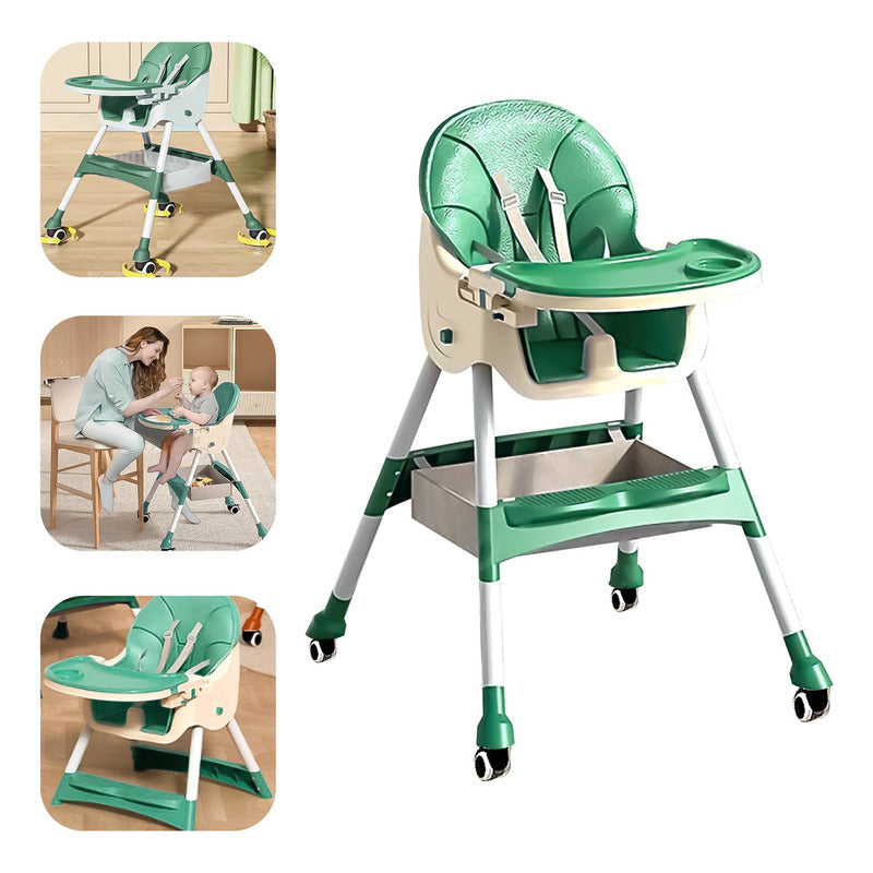 Silla De Bebé Comer Portátil Con Ruedas Kinder