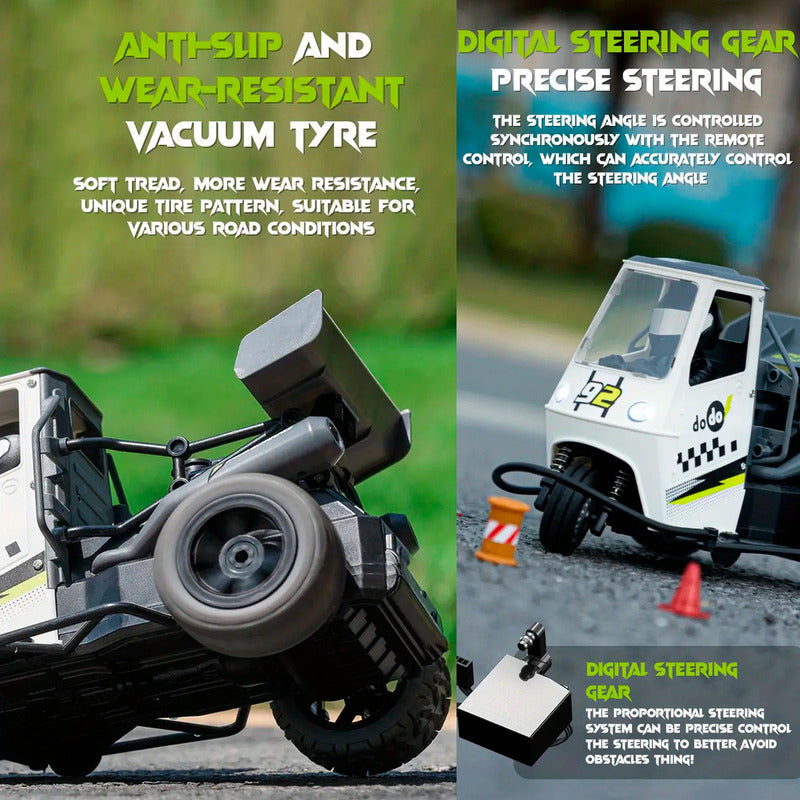 Motocicleta 3 Ruedas Rc Alta Velocidad 2.4ghz Modo Rtr